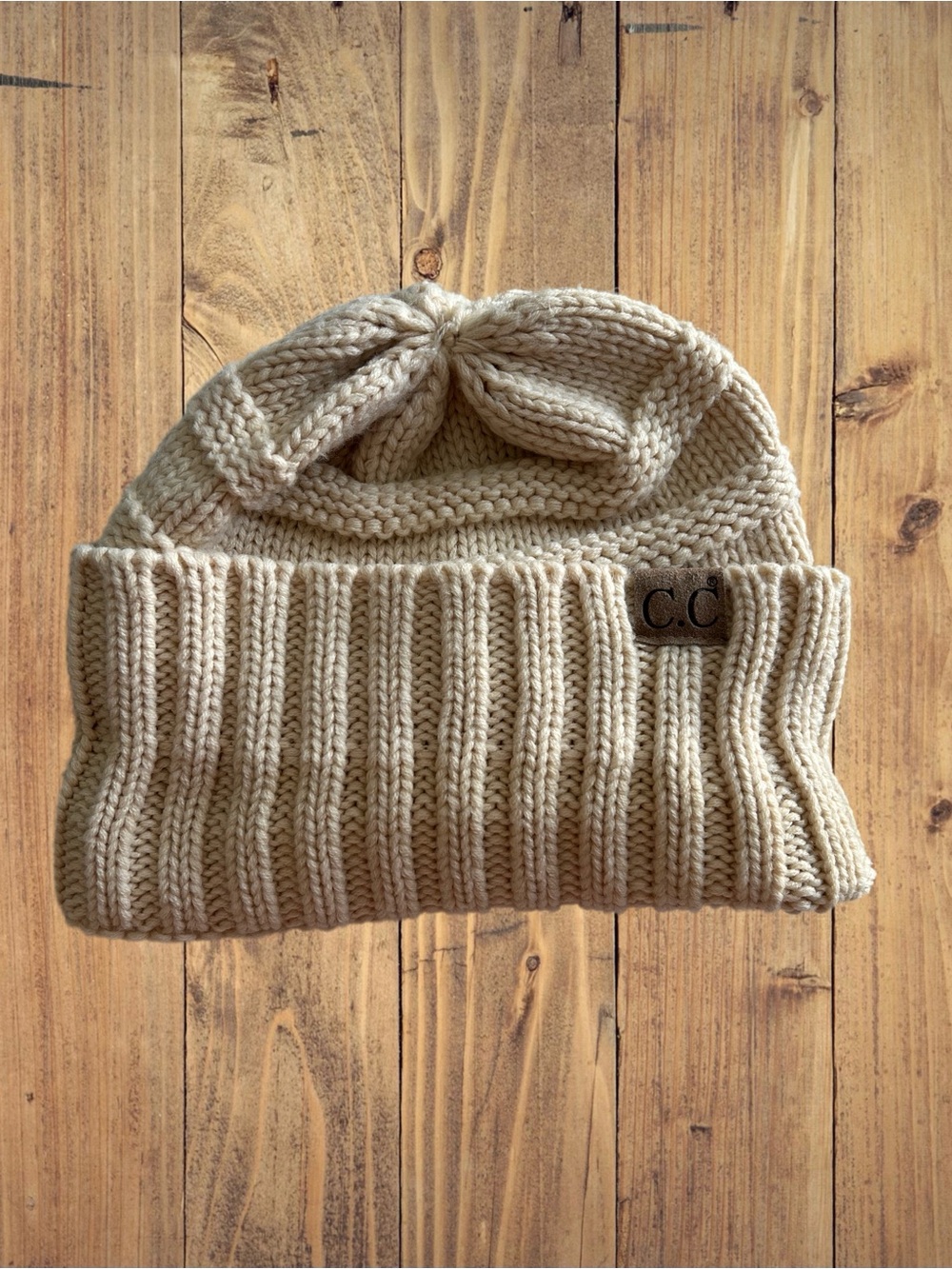 C.C Women’s Cream Knit Beanie